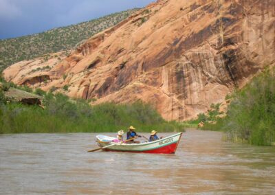 A Dory boat in “Little Glen Canyon”, below the town of Slickrock